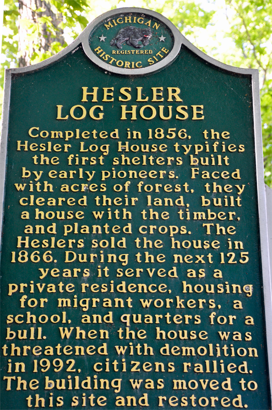 sign: Hesler Log House